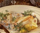 Seezungenfilet mit Champignons in Dillsoße
