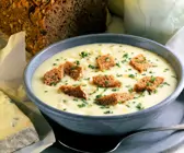 Kohlrabi-Blauschimmelkäse-Suppe