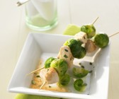 Rosenkohl-Hähnchen-Spieße