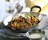 Hackfleischpfanne mit grünen Bohnen