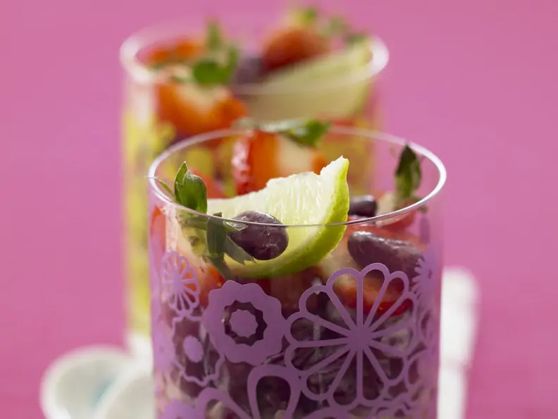 Erdbeer-Bohnensalat mit Honig