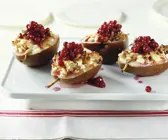 Birnen mit Ziegenkäse überbacken