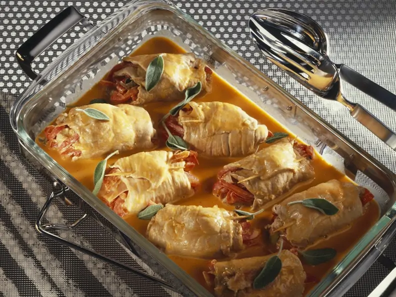 Kalbsrouladen mit Paprikafüllung