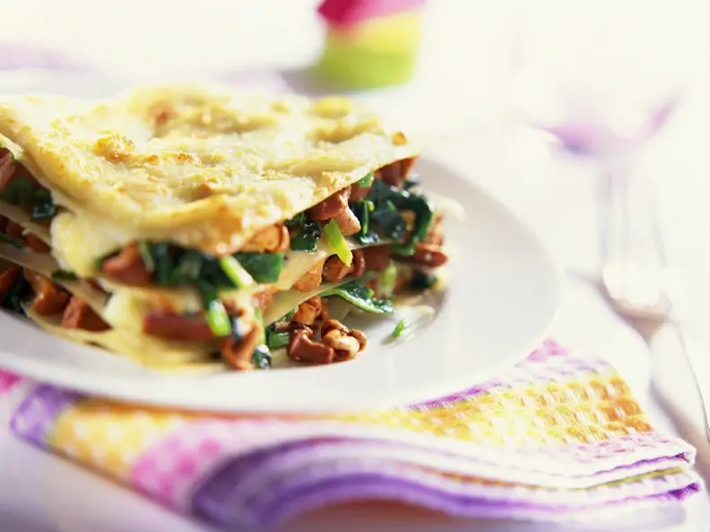 Spinat-Pfifferlings-Lasagne