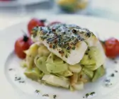 Fisch auf Lauchgemüse