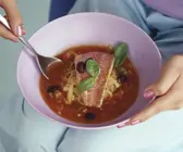 Rotbarbenfilet mit Bandnudeln