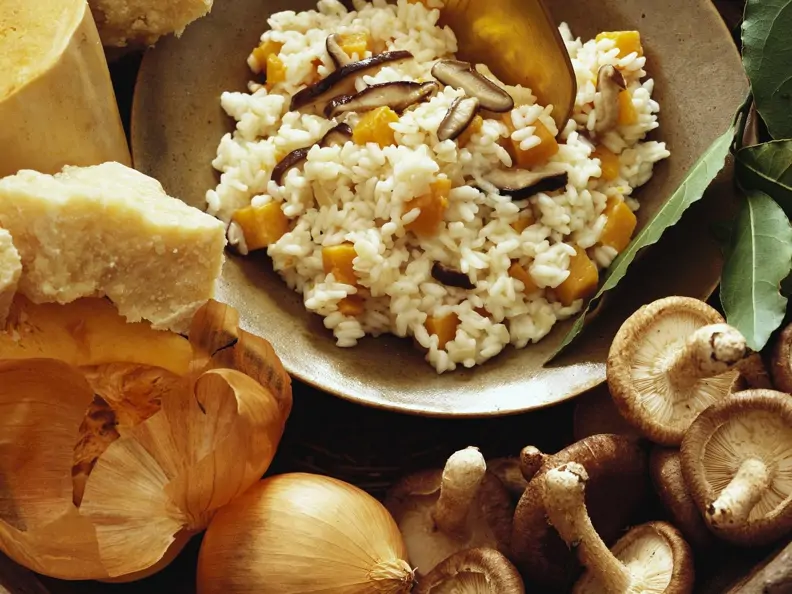 Pilzrisotto mit Butternusskürbis
