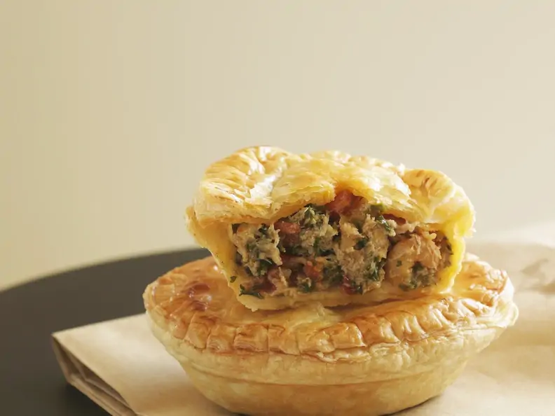 Mini-Pie mit Krabben und Garnelen