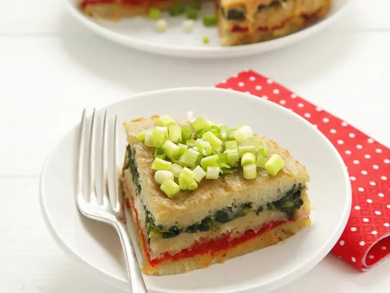 Kartoffel-Gemüse-Kuchen mit Lauchzwiebeln