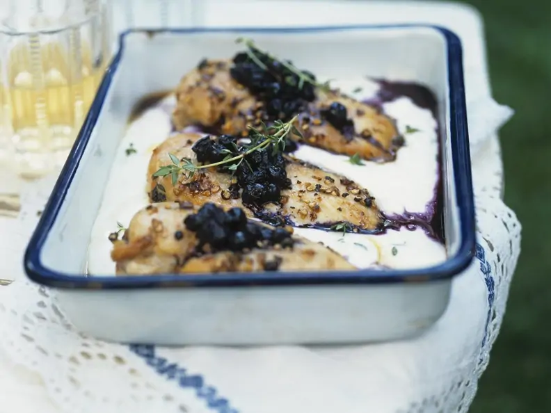 Hühnchenfilet mit Blaubeeren