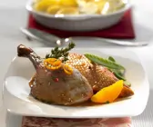 Canard à l'orange mit Kartoffelgratin