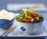 Auberginenpfanne mit Tofu