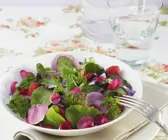 Salat mit Rosenblättern