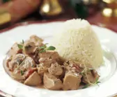 Truthahn-Gulasch mit Reis