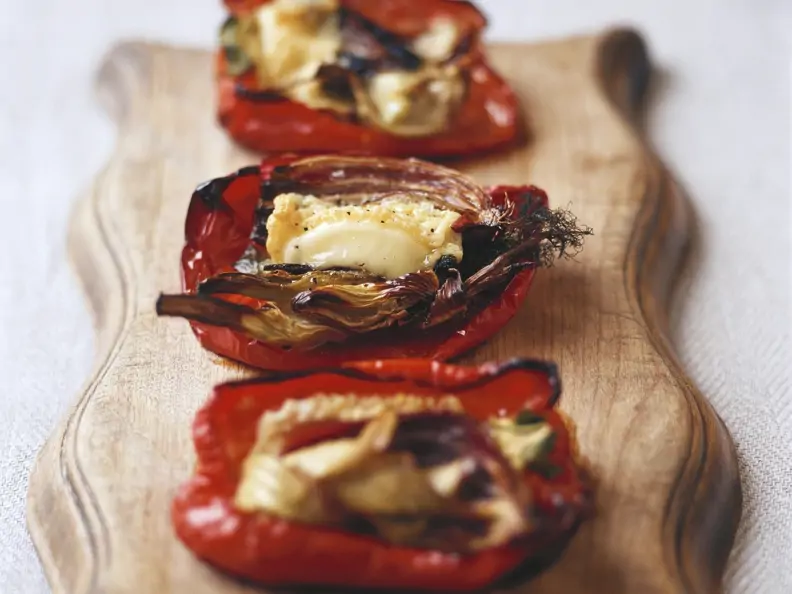 Gebackene Paprika mit Ziegenkäse