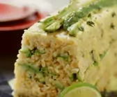 Spargelterrine mit Reis