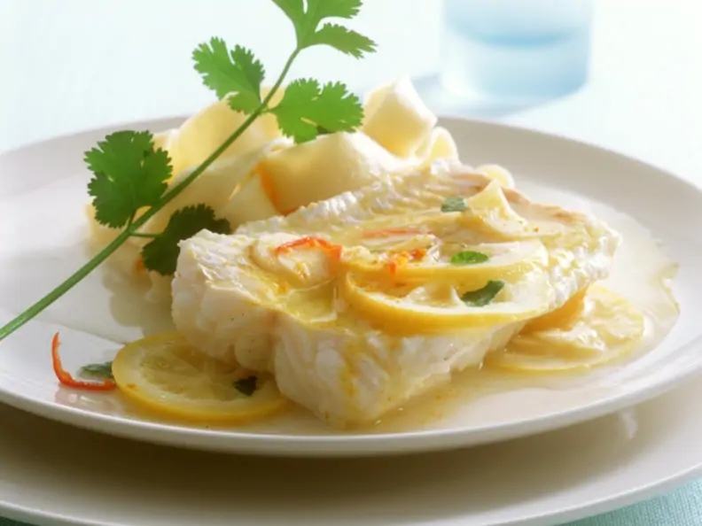 Lengfischfilet mit Zitronensauce