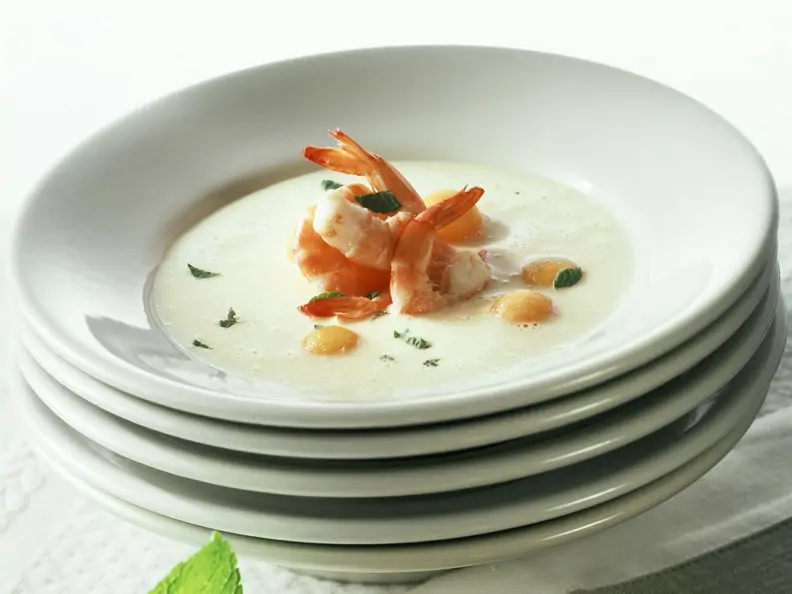 Melonenkaltschale mit Shrimps