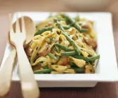 Pasta mit Kipflerkartoffeln und Bohnen