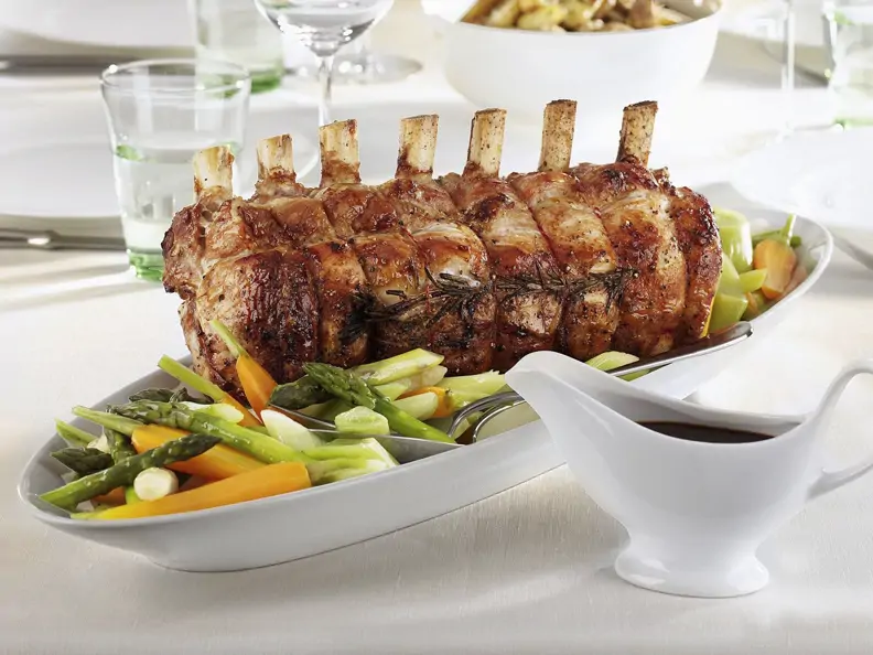 Kalbsbraten mit gemischtem Gemüse