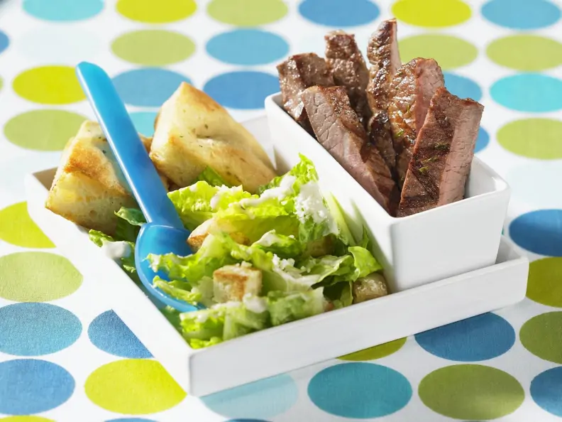 Steak vom Rind mit Cäsarsalat