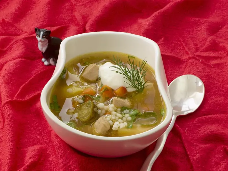 Salzgurkensuppe auf russische Art