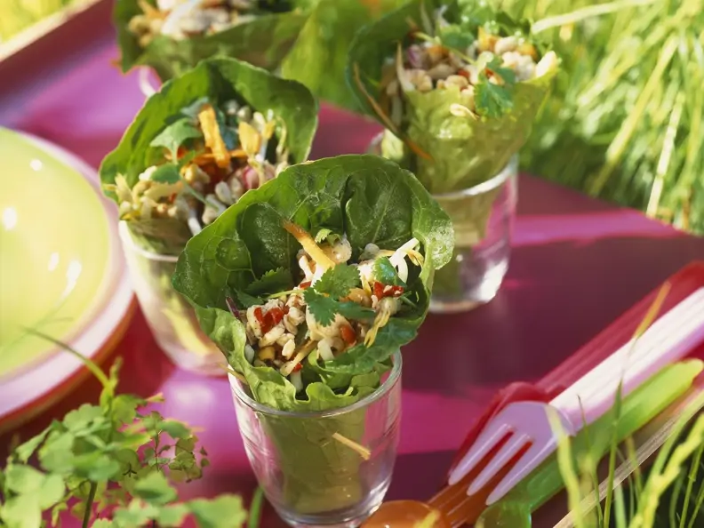 Salat-Wraps mit Hähnchen