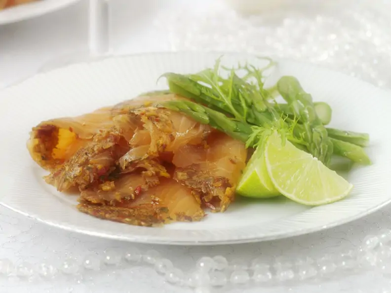 Wildlachs mit Ingwer-Orangen-Soße