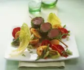 Kasslerspieß mit Kartoffelsalat und Ofentomaten