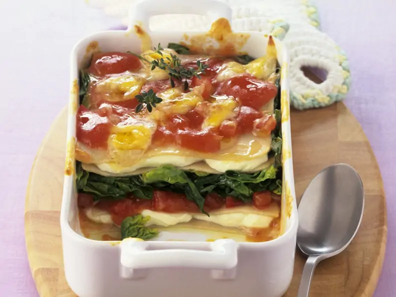 Spinat-Lasagne mit Quark