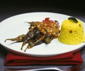 Auberginencurry mit orientalischem Reis (Pilaw)
