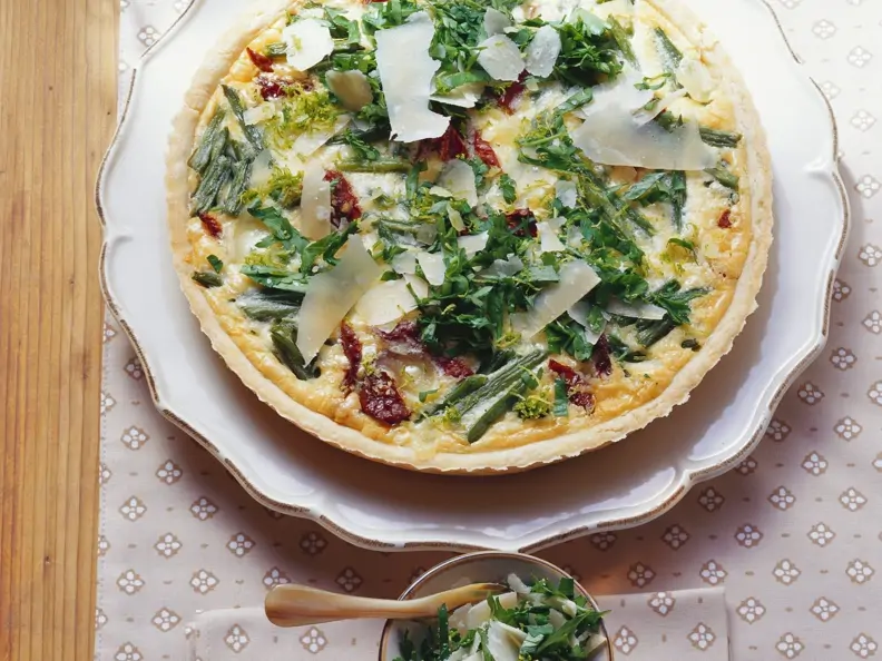 Bohnenquiche mit Parmesan