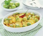 Kartoffelgratin mit Rosenkohl