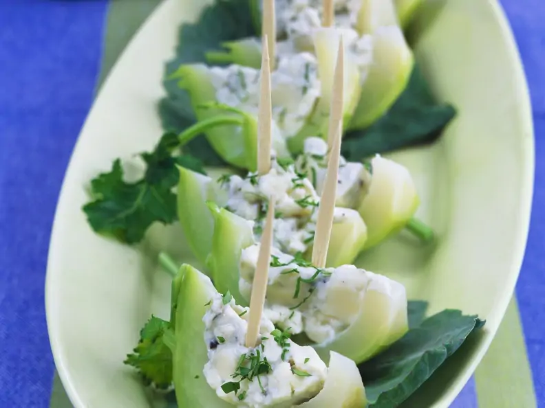 Kohlrabi mit pikanter Käsecreme