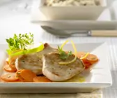 Putenschnitzel mit Zitronen-Möhren