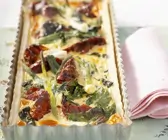 Lauchkuchen mit getrockneten Tomaten