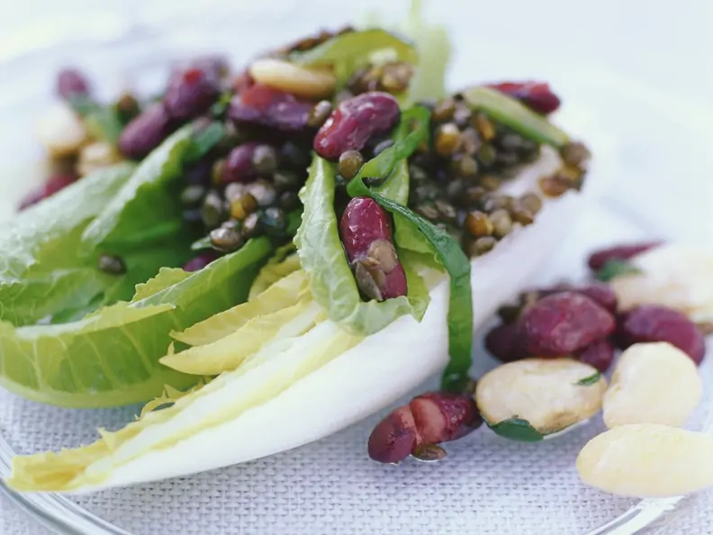 Salat mit Linsen und Bohnen