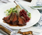 Hirschbraten mit Kohlgemüse