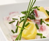 Kartoffeln mit Schinken-Rahmsoße