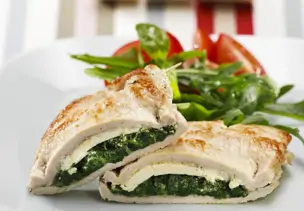 Kalbsschnitzel mit Spinat-Schafskäse-Füllung