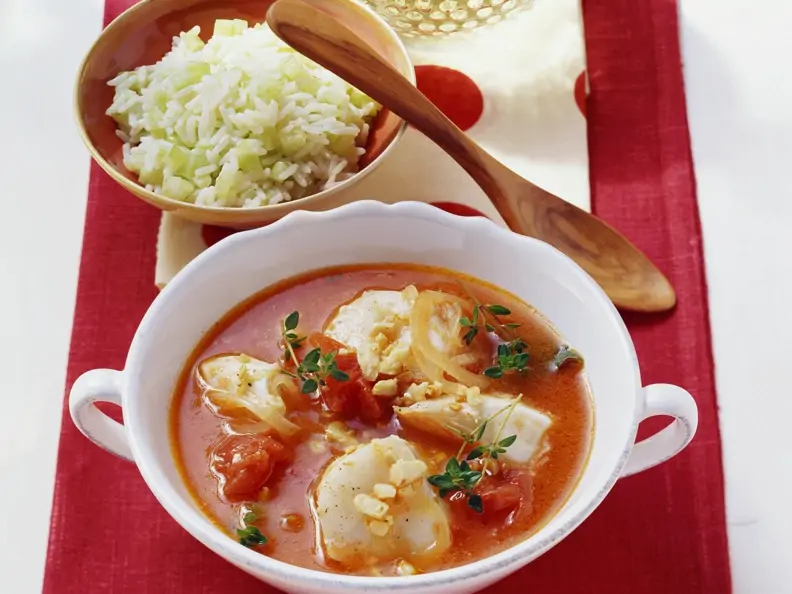 Fischeintopf mit Sellerie-Reis