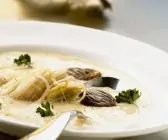 Lauchsuppe mit Maronen