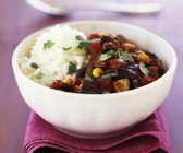Chili sin carne mit Reis