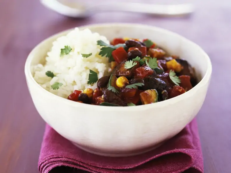 Chili sin Carne mit Reis