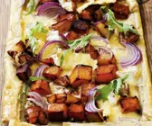 Tarte mit Süßkartoffeln und Butternut-Kürbis