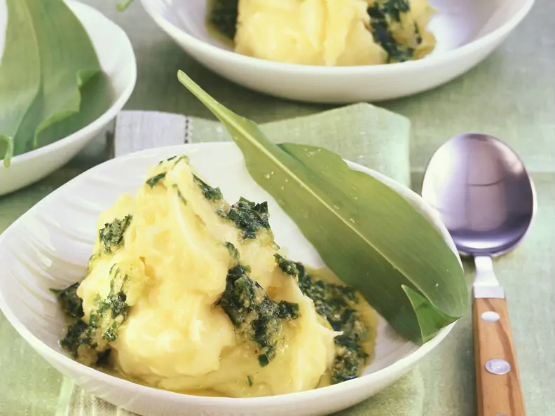 Kartoffelpüree mit Bärlauchpesto