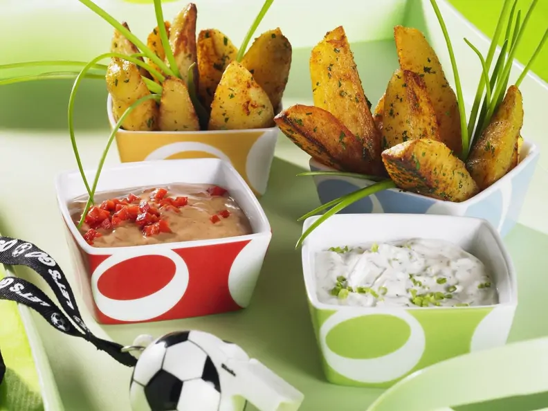 Country Potatoes mit Dips