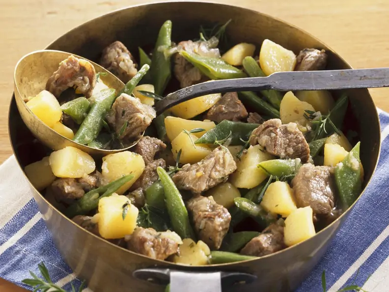 Lammtopf mit grünen Bohnen und Kartoffeln
