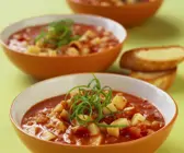 Tomaten-Kartoffel-Suppe mit Fisch