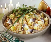 Bohnensalat mit Hering und Kartoffeln zu Weihnachten